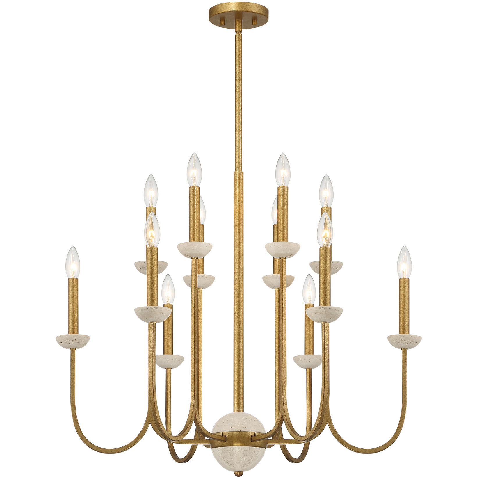 Oakhurst 12 Light 30 inch Antique Gold Chandelier Ceiling Light