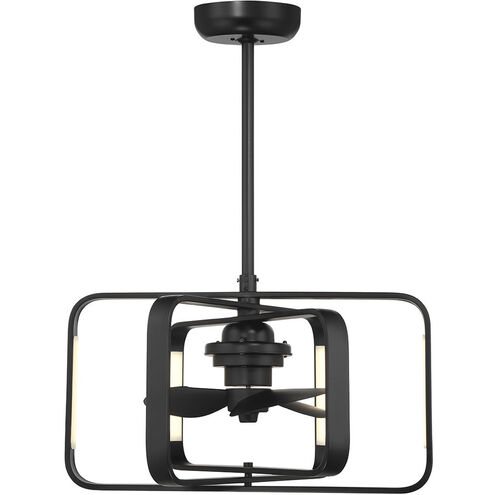 Lynx 14 inch Matte Black with Black Blades Fan D'Lier