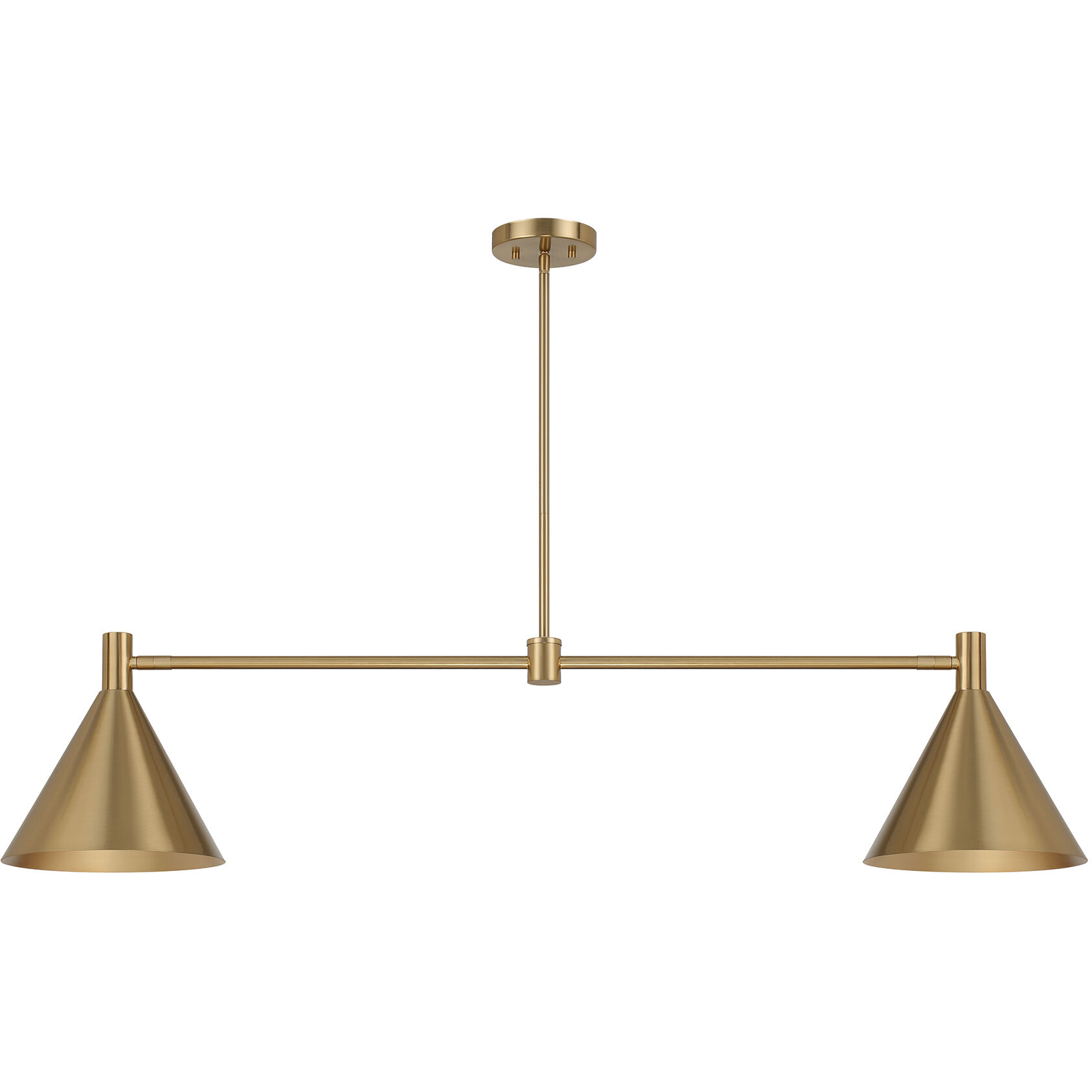 Pharos 2 Light 50 inch Noble Brass Linear Chandelier Ceiling Light
