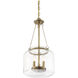 Akron 3 Light 12 inch Warm Brass Pendant Ceiling Light, Essentials