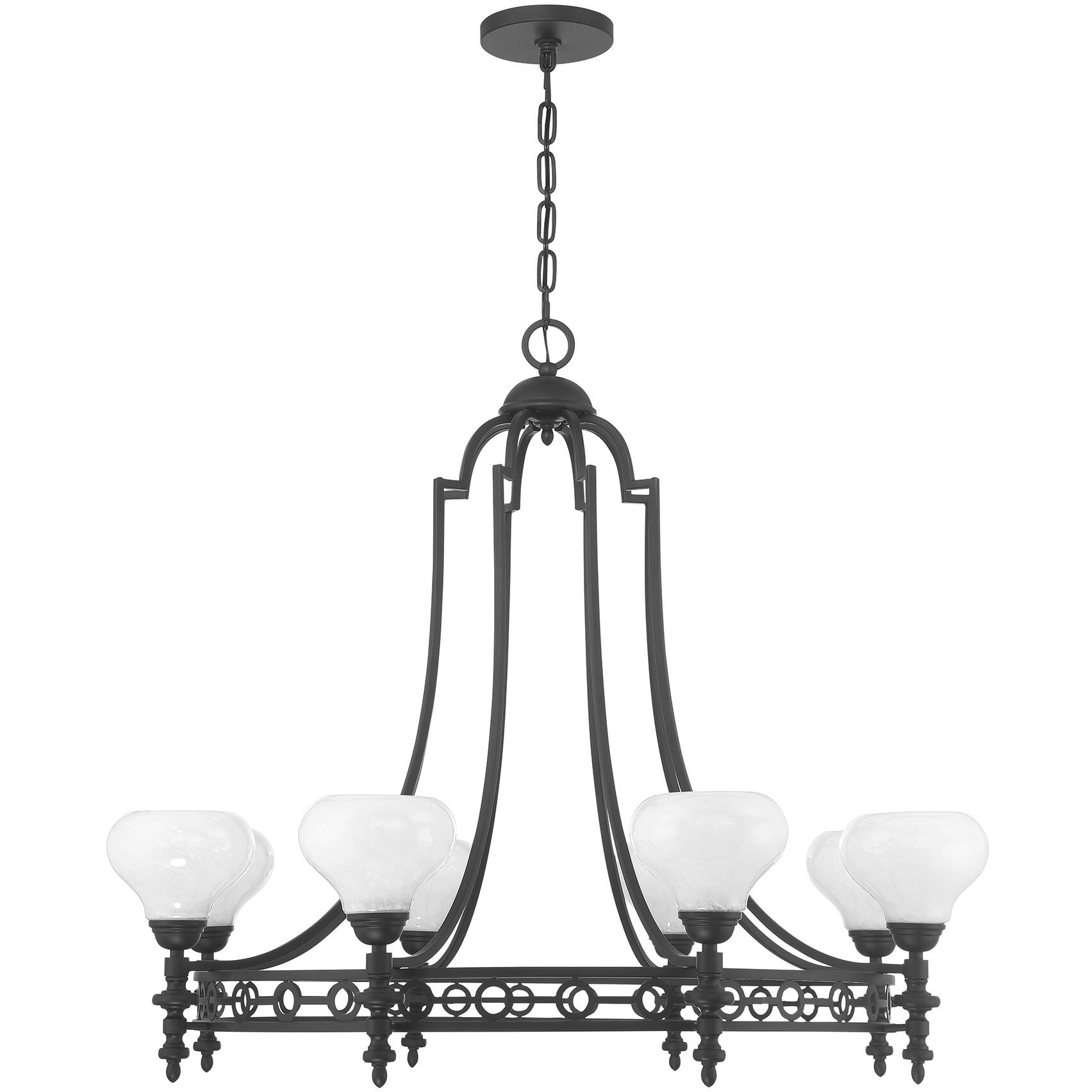 Allston 8 Light 36 inch Matte Black Chandelier Ceiling Light