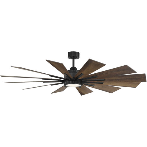 Farmhouse 60 inch Matte Black with Antique Oak Blades Ceiling Fan