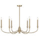 Coventry 6 Light 40 inch Noble Brass Chandelier Ceiling Light, Essentials