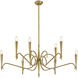 Tremont 9 Light 38 inch Riviera Brass Chandelier Ceiling Light
