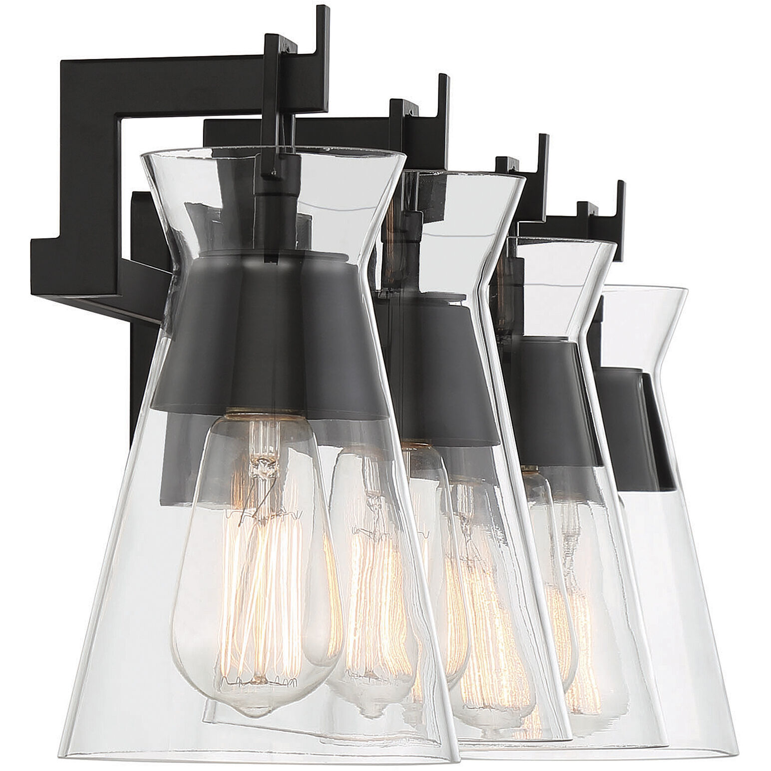 Lakewood 4 Light 32 inch Black Bathroom Vanity Light Wall Light, Essentials