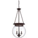 Landon 3 Light 14 inch Oiled Burnished Bronze Pendant Ceiling Light, Orb