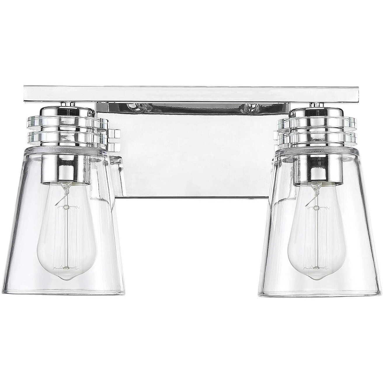 Brannon 2 Light 14.25 inch Polished Nickel Bathroom Vanity Light Wall Light
