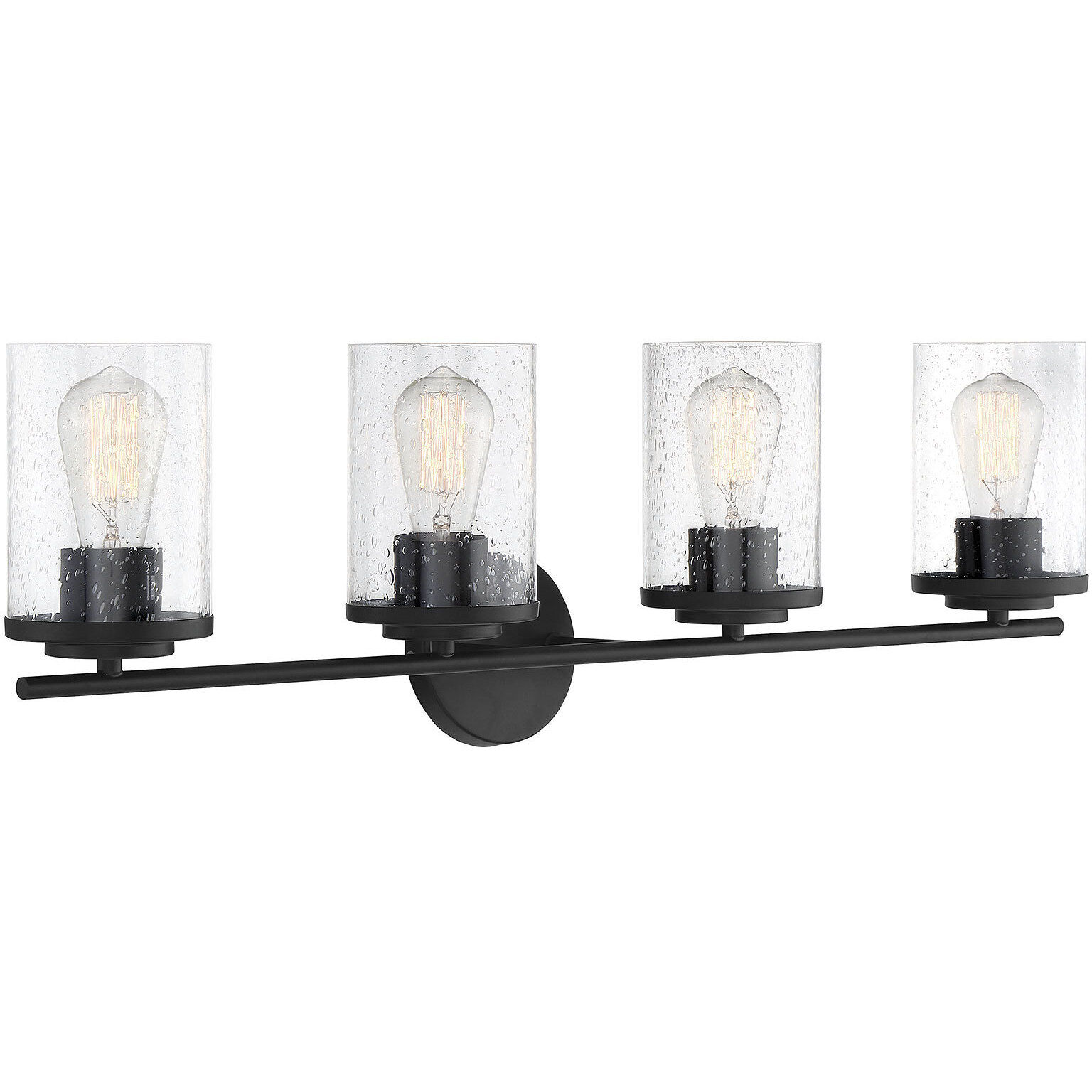 Marshall 4 Light 31 inch Black Bathroom Vanity Light Wall Light, Essentials