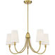 Cameron 5 Light 29 inch Warm Brass Chandelier Ceiling Light, Essentials