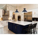 Lamar 3 Light 18 inch Navy Blue with Brass Accents Pendant Ceiling Light in Navy Blue/Brass