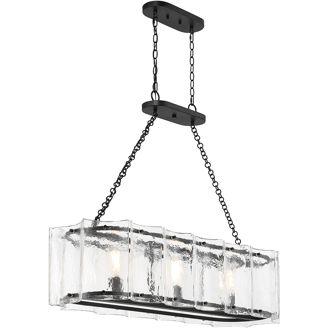 Genry 3 Light 41 inch Matte Black Linear Chandelier Ceiling Light