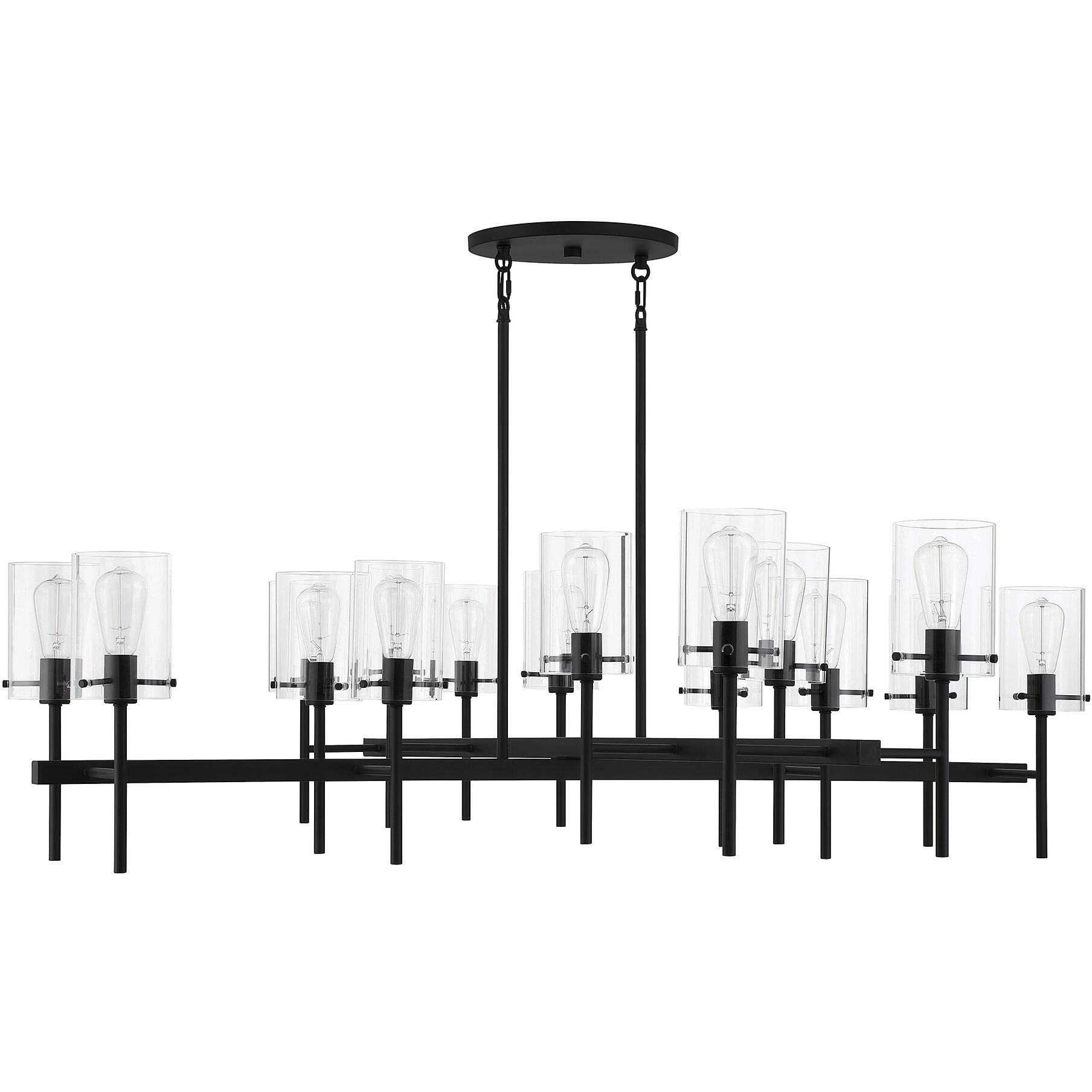 Savoy House 1 1800 16 89 Vista 16 Light 60 inch Matte Black Chandelier Ceiling Light