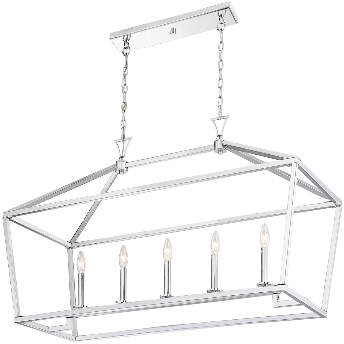 Townsend 5 Light 44 inch Polished Nickel Linear Chandelier Ceiling Light, Essentials