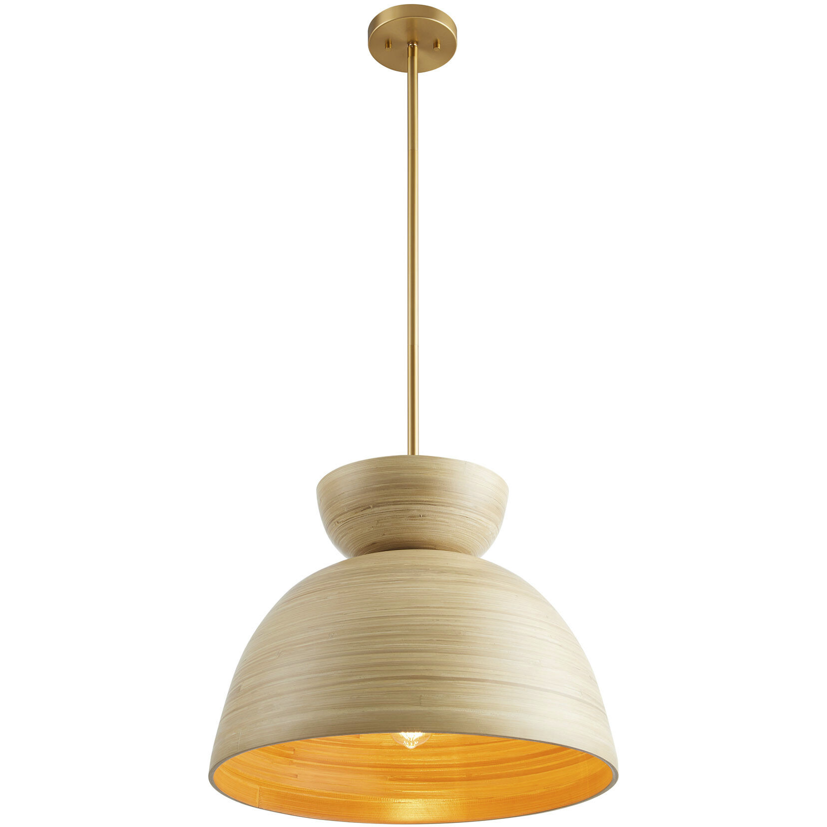 Agave 1 Light 20 inch Natural Bamboo Pendant Ceiling Light
