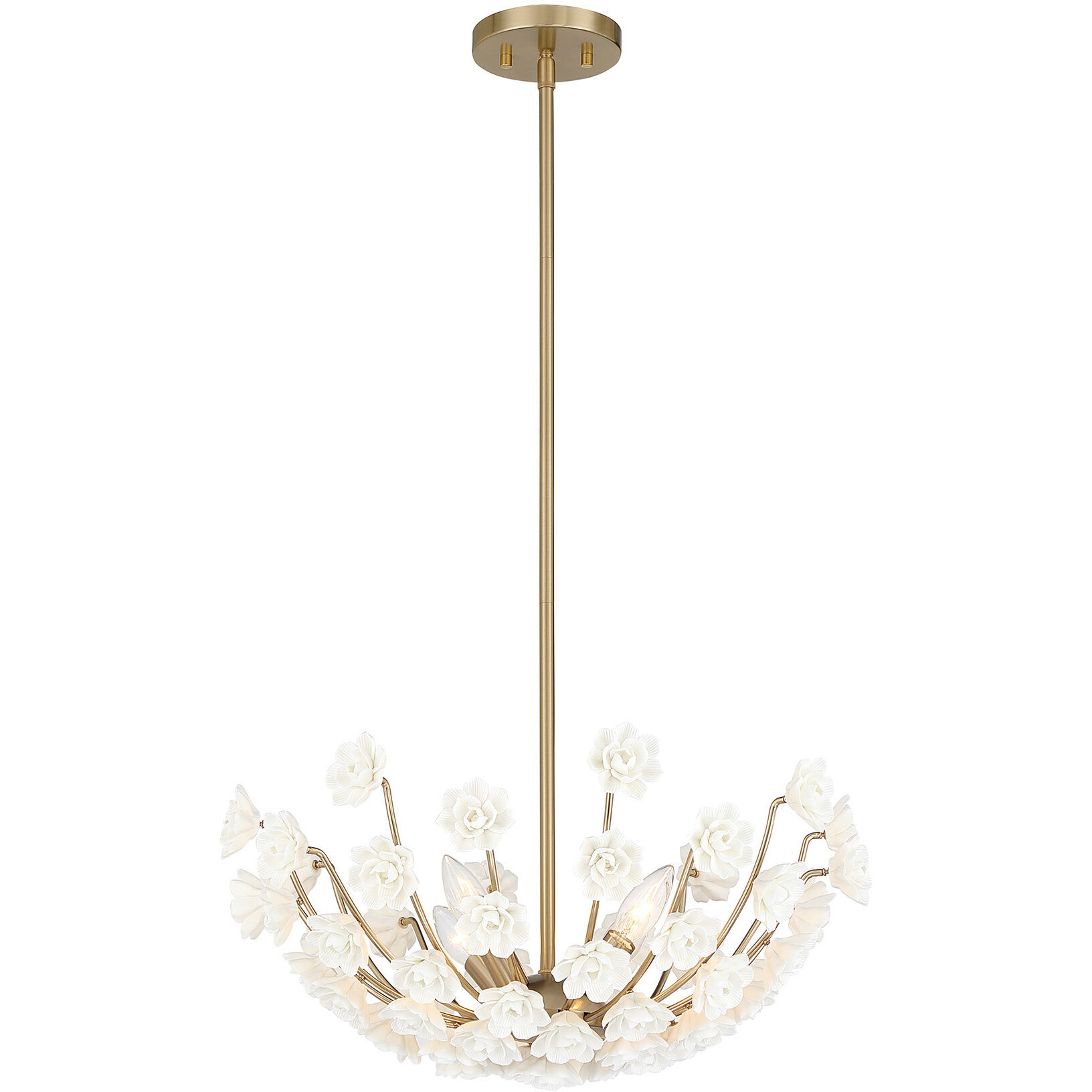 Flores 4 Light 20 inch Noble Brass Chandelier Ceiling Light