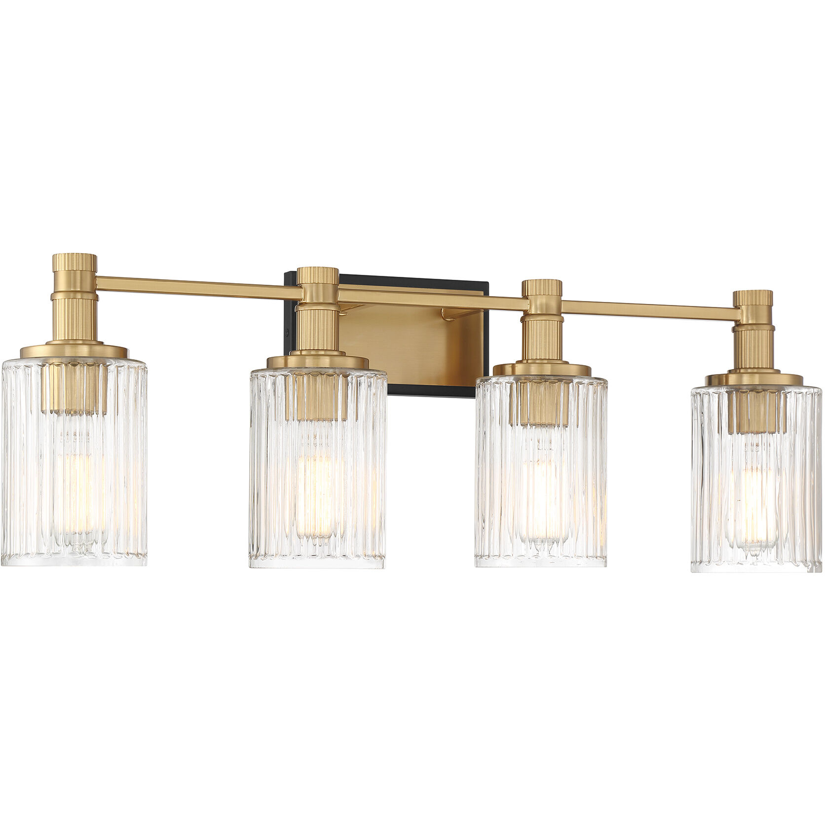 Concord 4 Light 30.75 inch Black with Warm Brass Accents Bathroom Vanity Light Wall Light