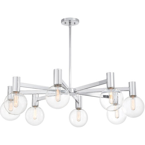 Wright 8 Light 40 inch Polished Chrome Chandelier Ceiling Light
