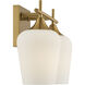 Octave 2 Light 13.75 inch Warm Brass Bathroom Vanity Light Wall Light, Essentials