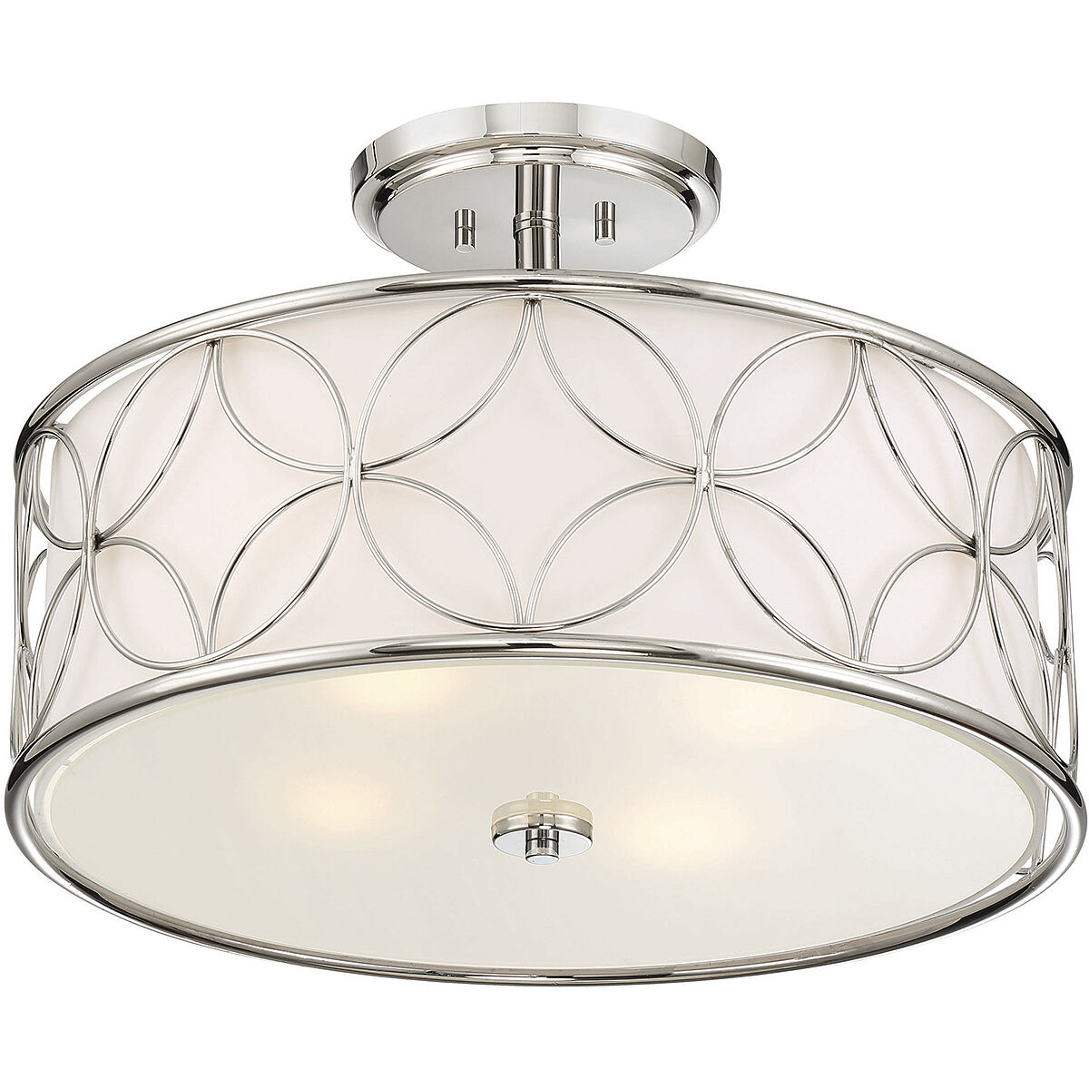 Reid 4 Light 20 inch Polished Nickel Semi-Flush Ceiling Light, Essentials