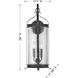 Preston 3 Light 26 inch Iron Oxide Outdoor Wall Lantern