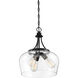 Octave 3 Light 15 inch Black Pendant Ceiling Light, Essentials