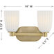Baldwin 2 Light 14 inch Noble Brass Bathroom Vanity Light Wall Light, Essentials