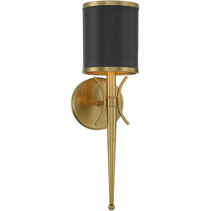 Quincy 1 Light 5.25 inch Matte Black with Warm Brass Wall Sconce Wall Light
