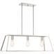 Denton 3 Light 32.75 inch Polished Nickel Linear Chandelier Ceiling Light, Essentials