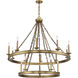 Seville 15 Light 45 inch Warm Brass Chandelier Ceiling Light, Essentials