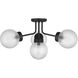 Coral 4 Light 27 inch Matte Black Semi-Flush Ceiling Light