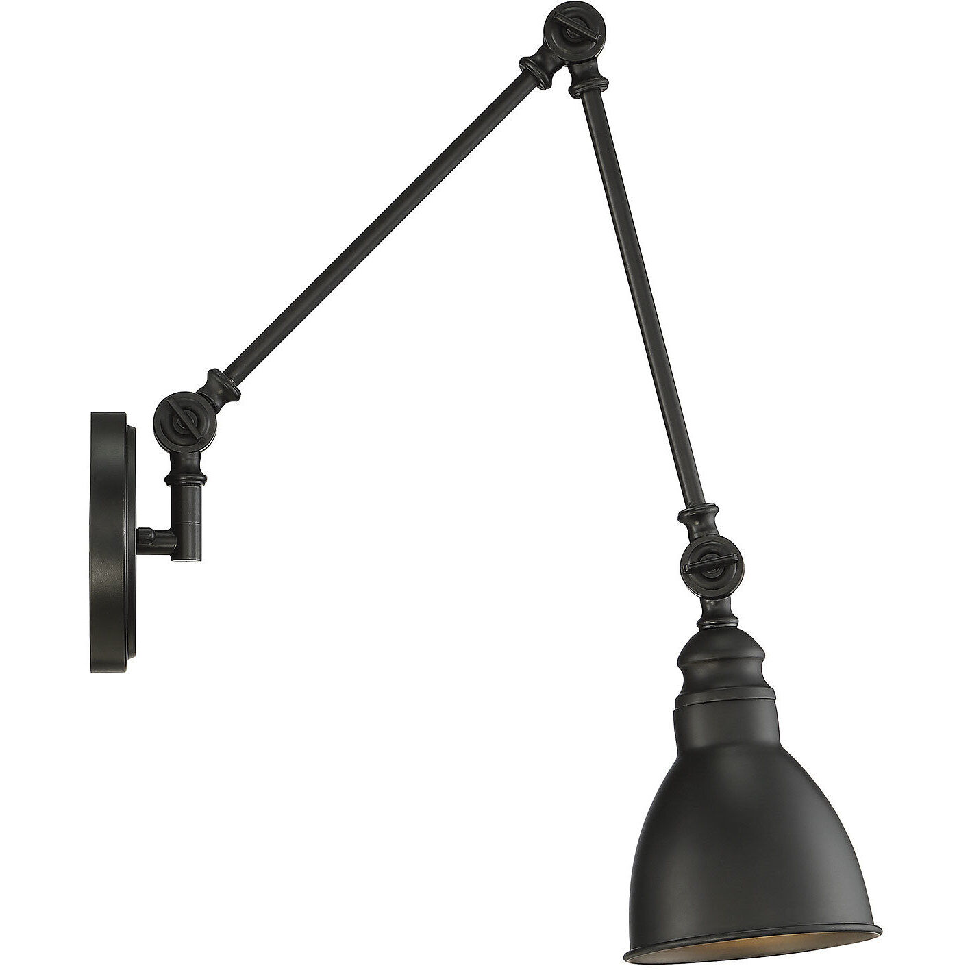 Dakota 33.75 inch 60.00 watt Matte Black Adjustable Wall Sconce Wall Light, Essentials