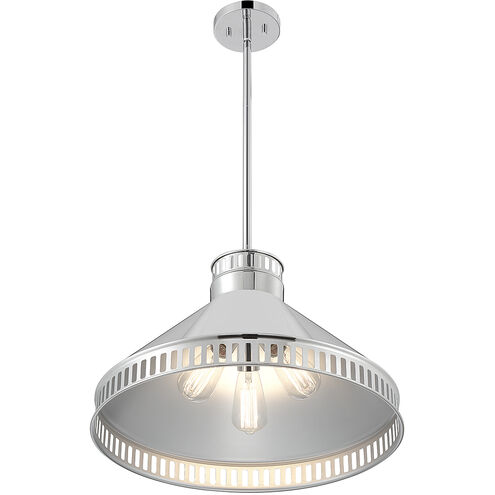 Seagram 3 Light 20 inch Polished Nickel Pendant Ceiling Light
