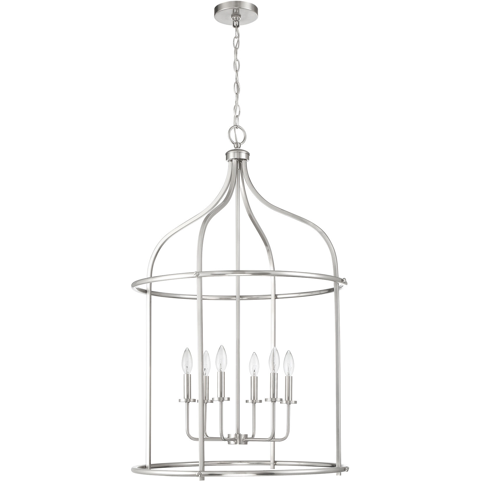 Brookstone 6 Light 26 inch Satin Nickel Pendant Ceiling Light