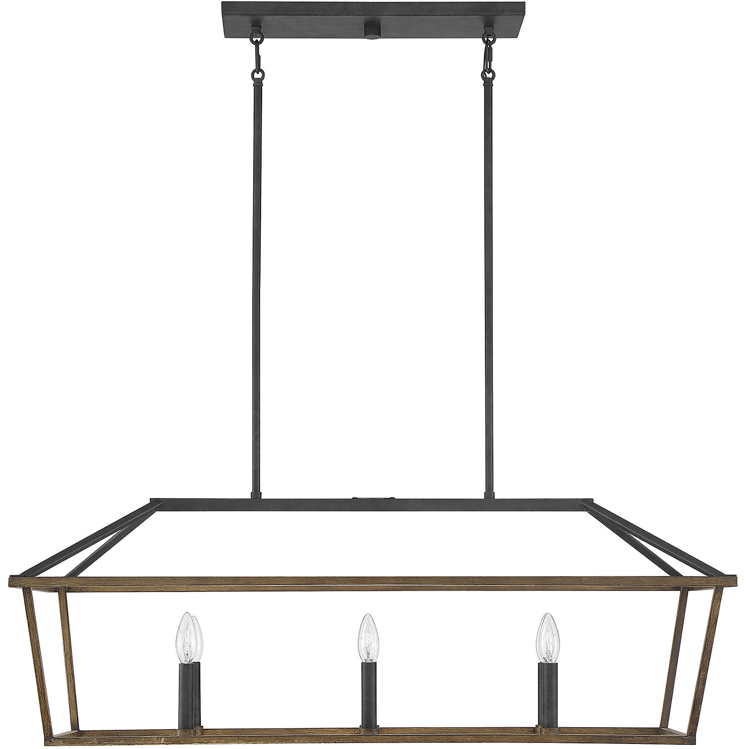 Oaklawn 6 Light 40 inch Whiskey Wood Linear Chandelier Ceiling Light