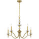 Champlain 5 Light 28 inch Warm Brass Chandelier Ceiling Light
