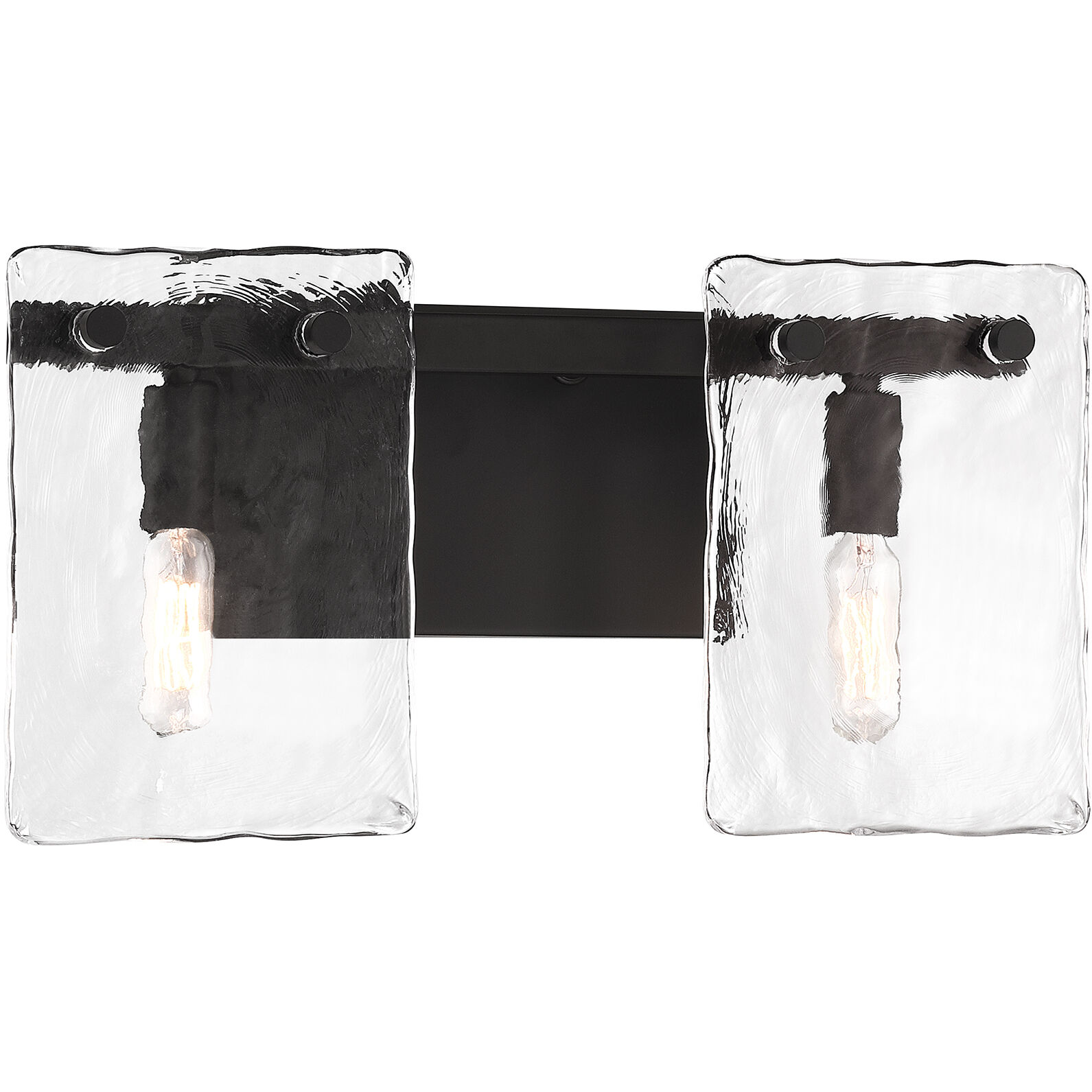 Genry 2 Light 15.25 inch Black Bathroom Vanity Light Wall Light