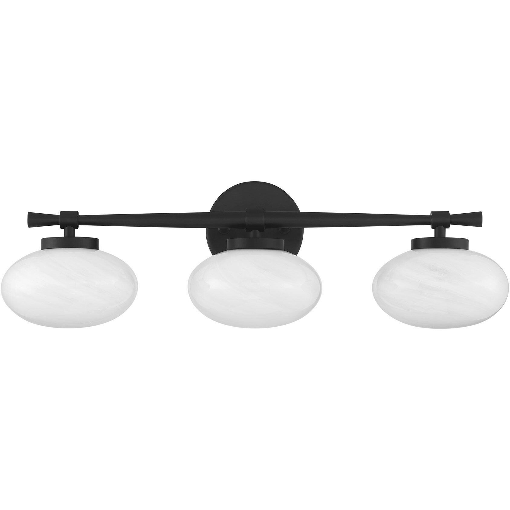 Barrow 3 Light 25 inch Matte Black Bathroom Vanity Light Wall Light