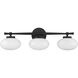 Barrow 3 Light 25 inch Matte Black Bathroom Vanity Light Wall Light