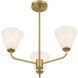 Blair 3 Light 24 inch Warm Brass Chandelier Ceiling Light