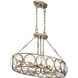 Warwick 6 Light 34.5 inch Brittannia Gold Linear Chandelier Ceiling Light
