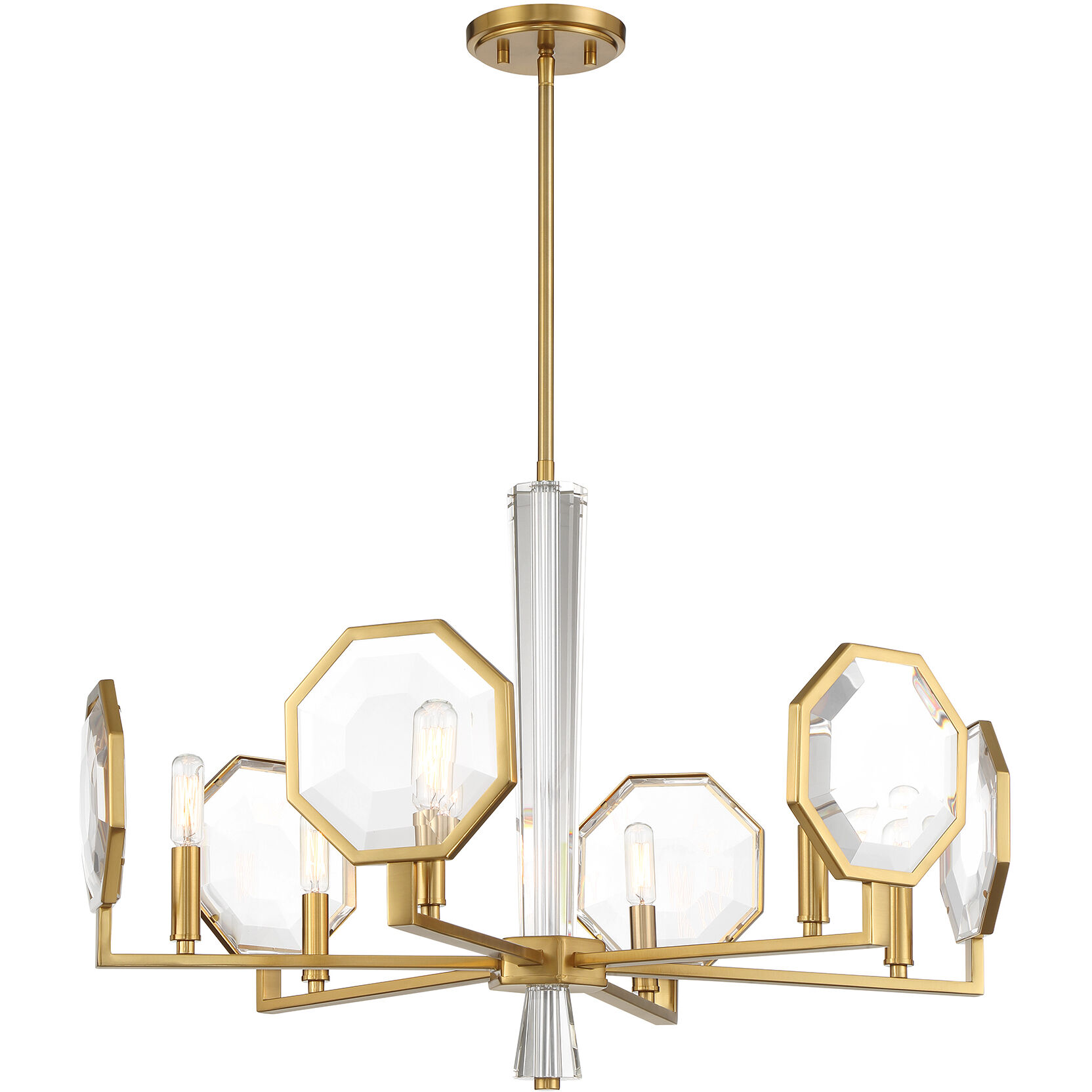 Leighton 6 Light 28 inch Warm Brass Chandelier Ceiling Light