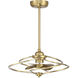 Hydra 12 inch Warm Brass with Gold Blades Fan D'Lier