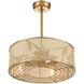 Astoria 14 inch Warm Brass with Gold Blades Fan D'Lier