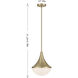 Ogdon 1 Light 12 inch Noble Brass Pendant Ceiling Light