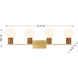 Jarrell 4 Light 33.5 inch Warm Brass Bathroom Vanity Light Wall Light