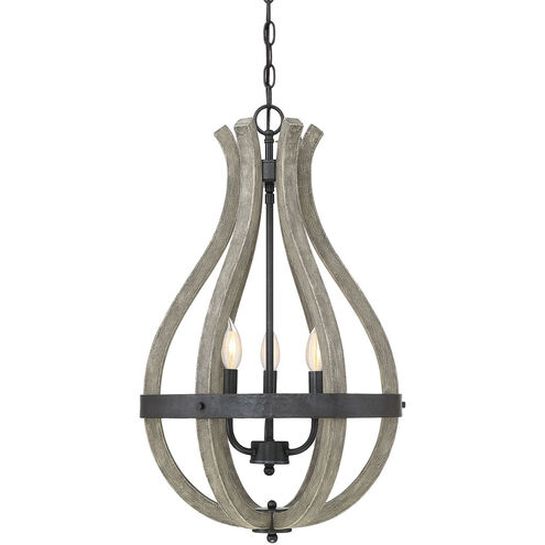 Carrolton 3 Light 16 inch Weathered Birch Pendant Ceiling Light