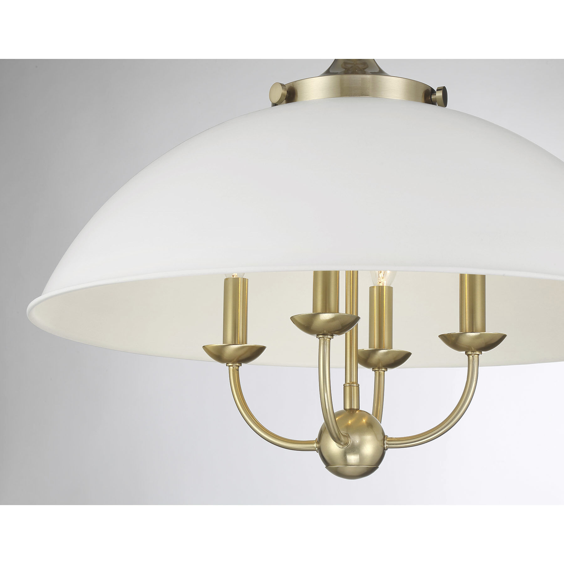 Monterey 4 Light 22 inch White and Warm Brass Pendant Ceiling Light in White/Warm Brass