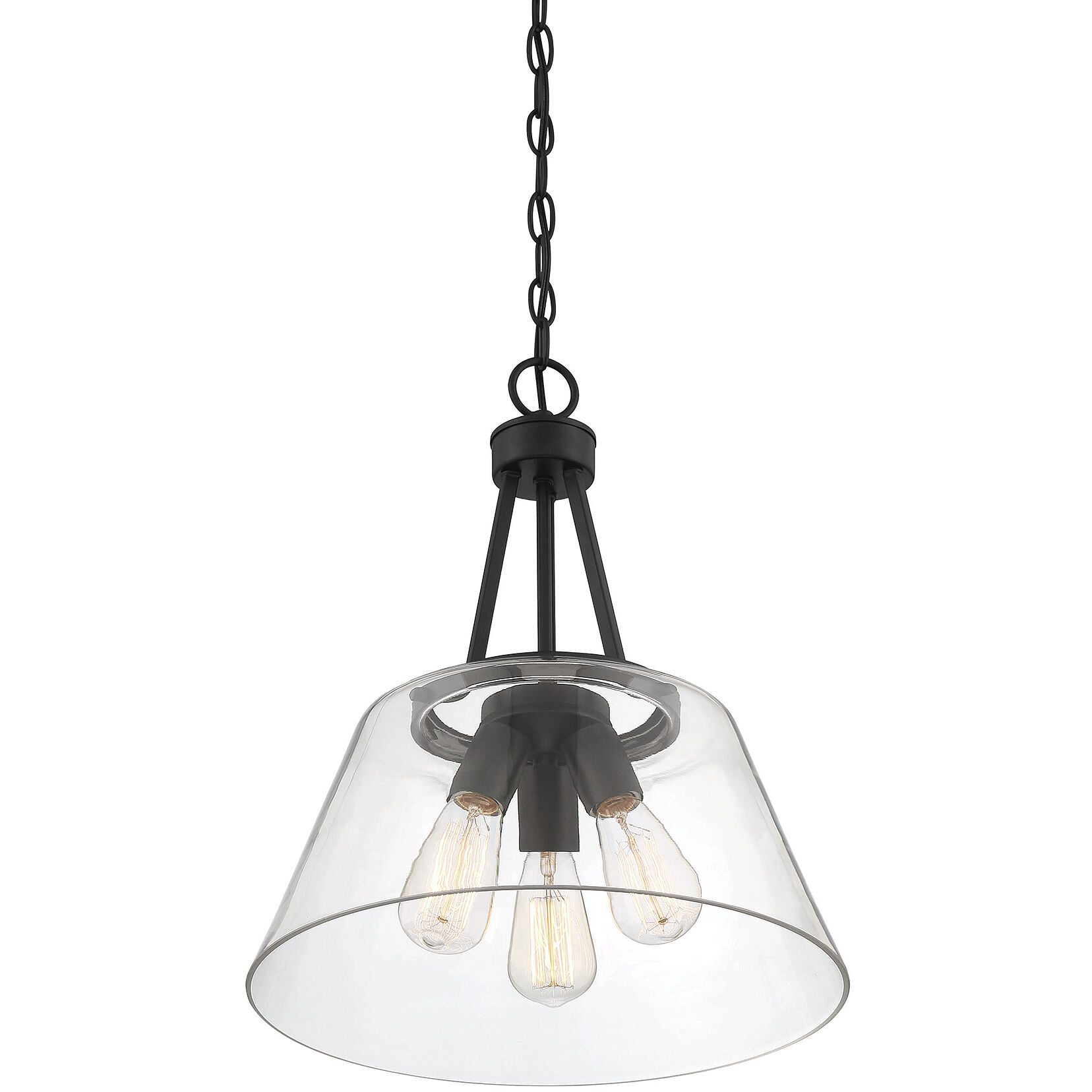 Calhoun 3 Light 15 inch Matte Black Pendant Ceiling Light, Essentials
