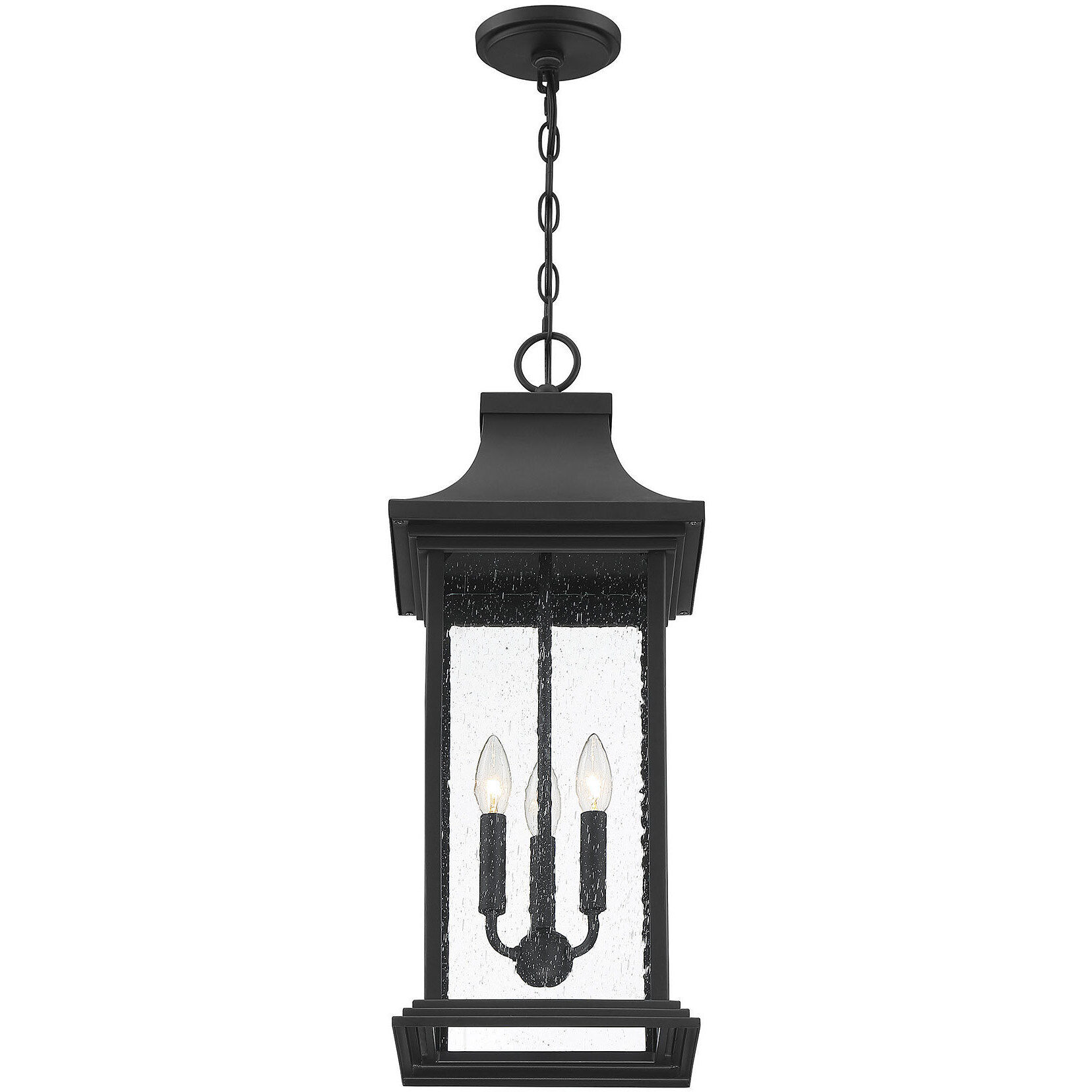 Hancock 3 Light 10.5 inch Black Outdoor Hanging Lantern