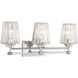 Garnet 3 Light 24 inch Polished Nickel Bathroom Vanity Light Wall Light